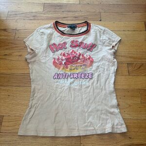 Vintage Y2K Fang Glam Graphic Tee Size Small